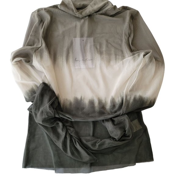 Love Fire Long Sleeve Sheer Top. Size SP - Picture 3 of 6